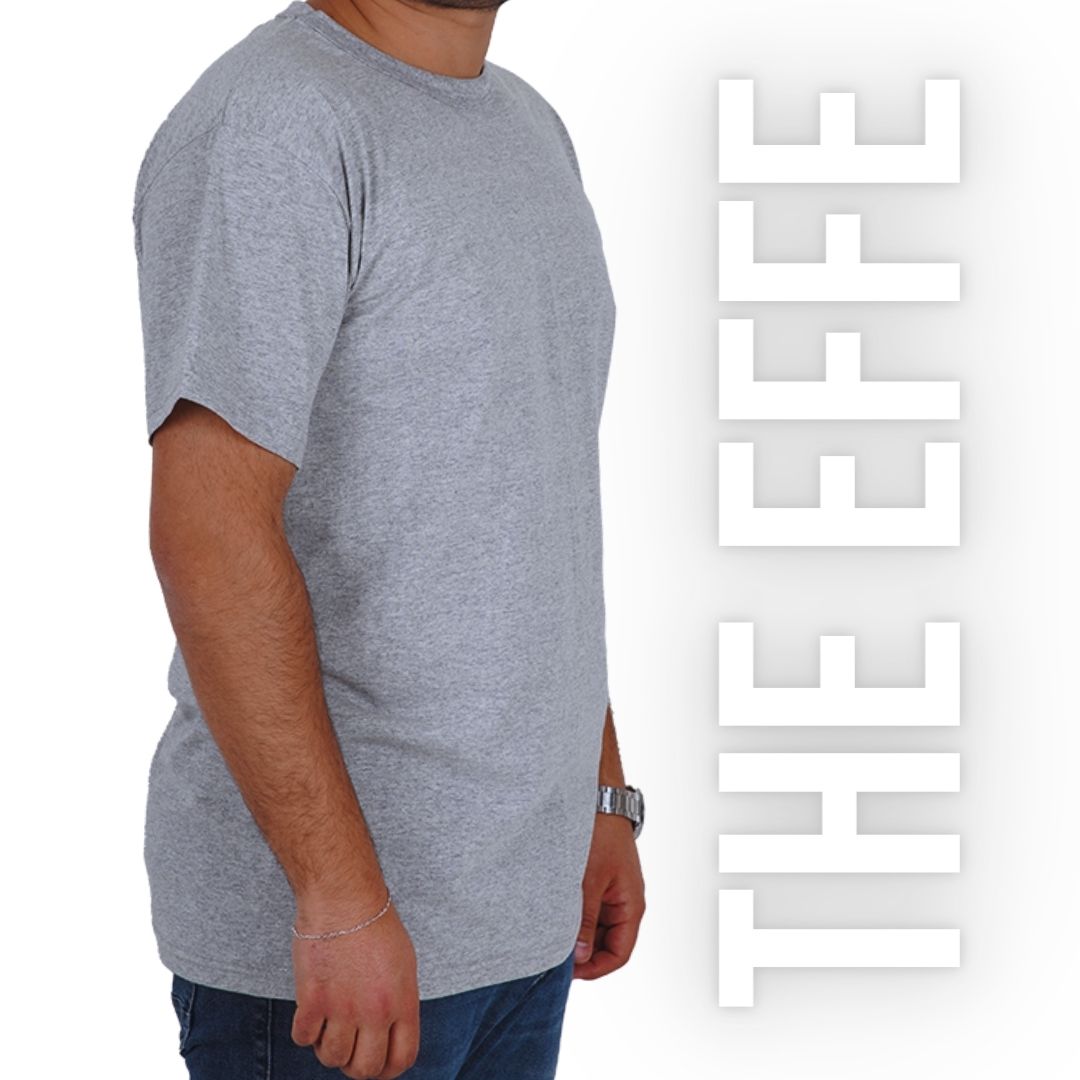 Sıfır Yaka T-shirt Gri - Basic (Promosyon)- Numune
