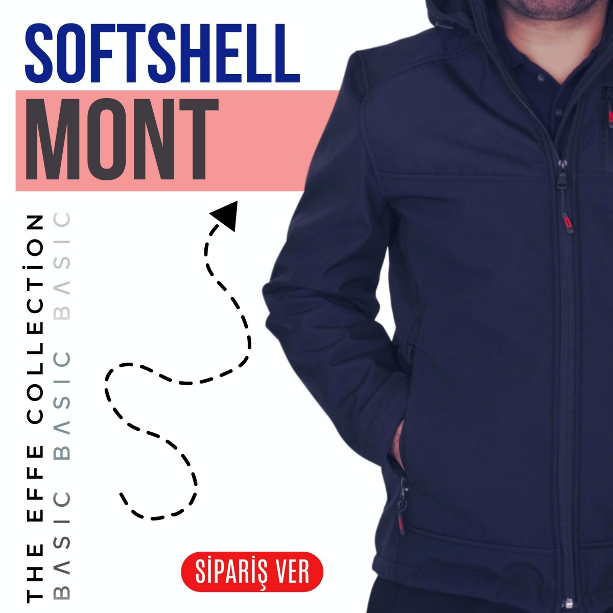 Basic Softshell  Mont Kapşonlu Lacivert