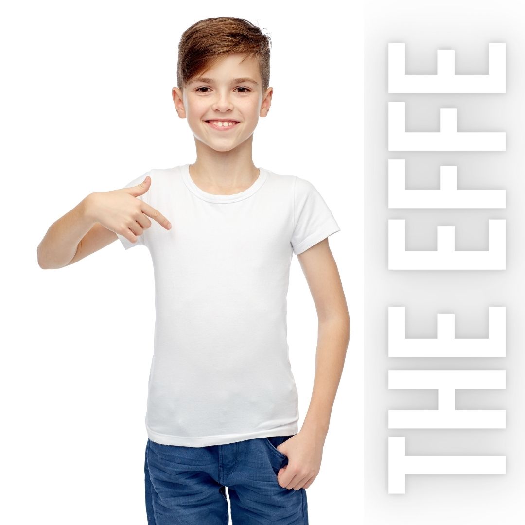 Çocuk Sıfır Yaka T-shirt - Beyaz- Numune