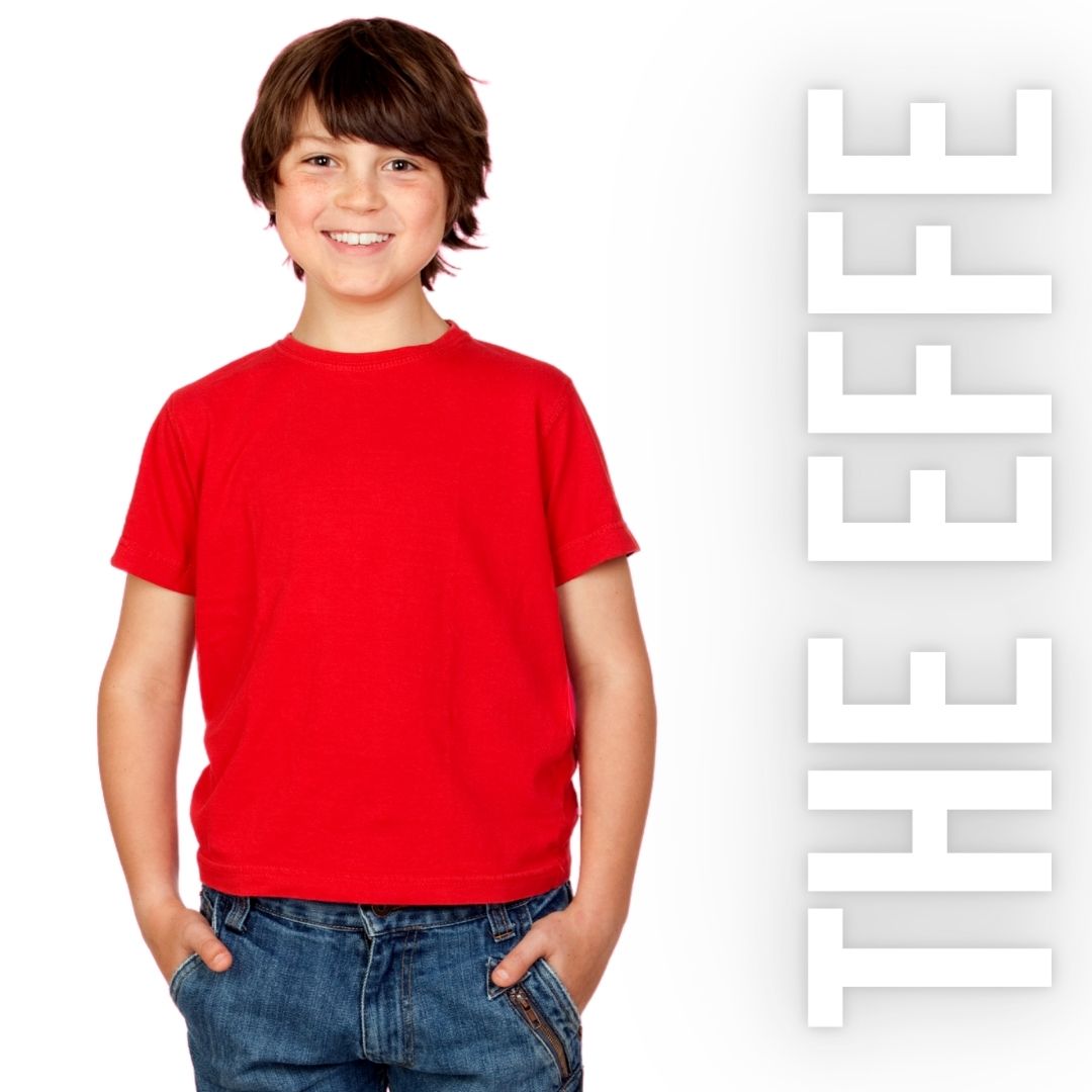 Çocuk Sıfır Yaka T-shirt -Kırmızı- Numune