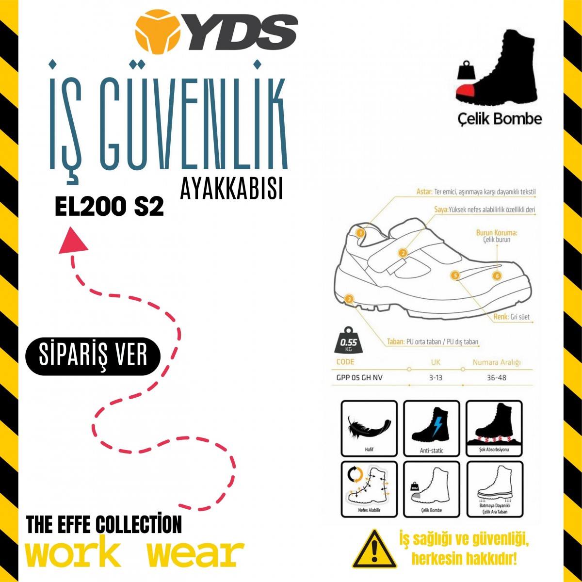 İş Güvenlik Ayakkabı Yds El 200 S2 - İş Kıyafeti