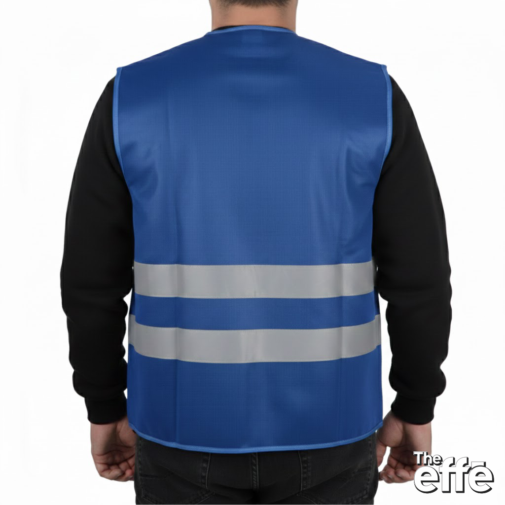 İşçi İkaz Yeleği Saks Mavi - Toptan  İş Kıyafeti