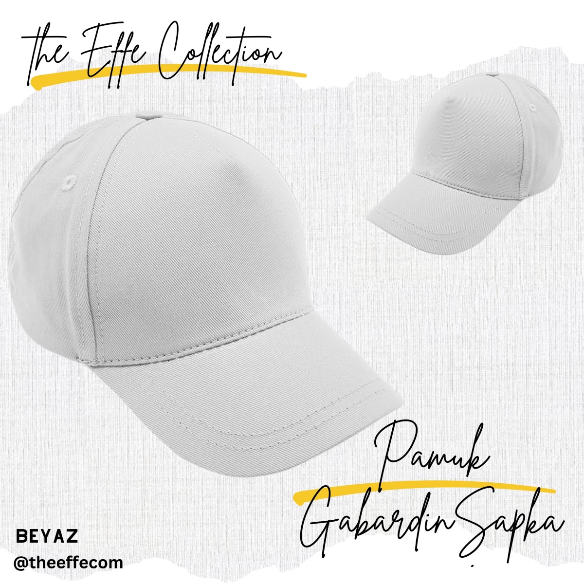 Şapka Gabardin  Beyaz - Toptan Basic (Promosyon)
