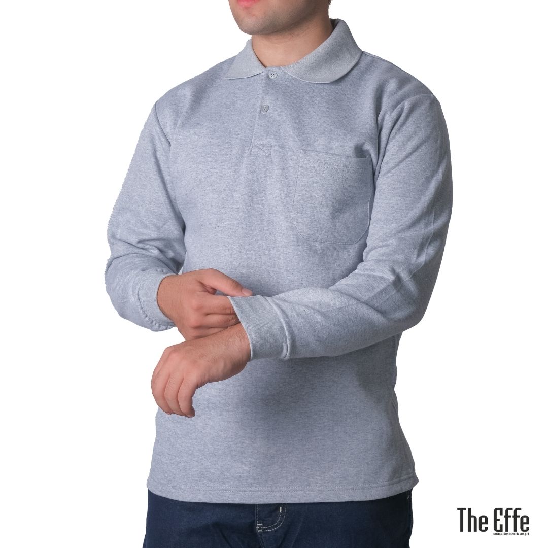 Polo Yaka Sweat Gri - Toptan İş Kıyafeti