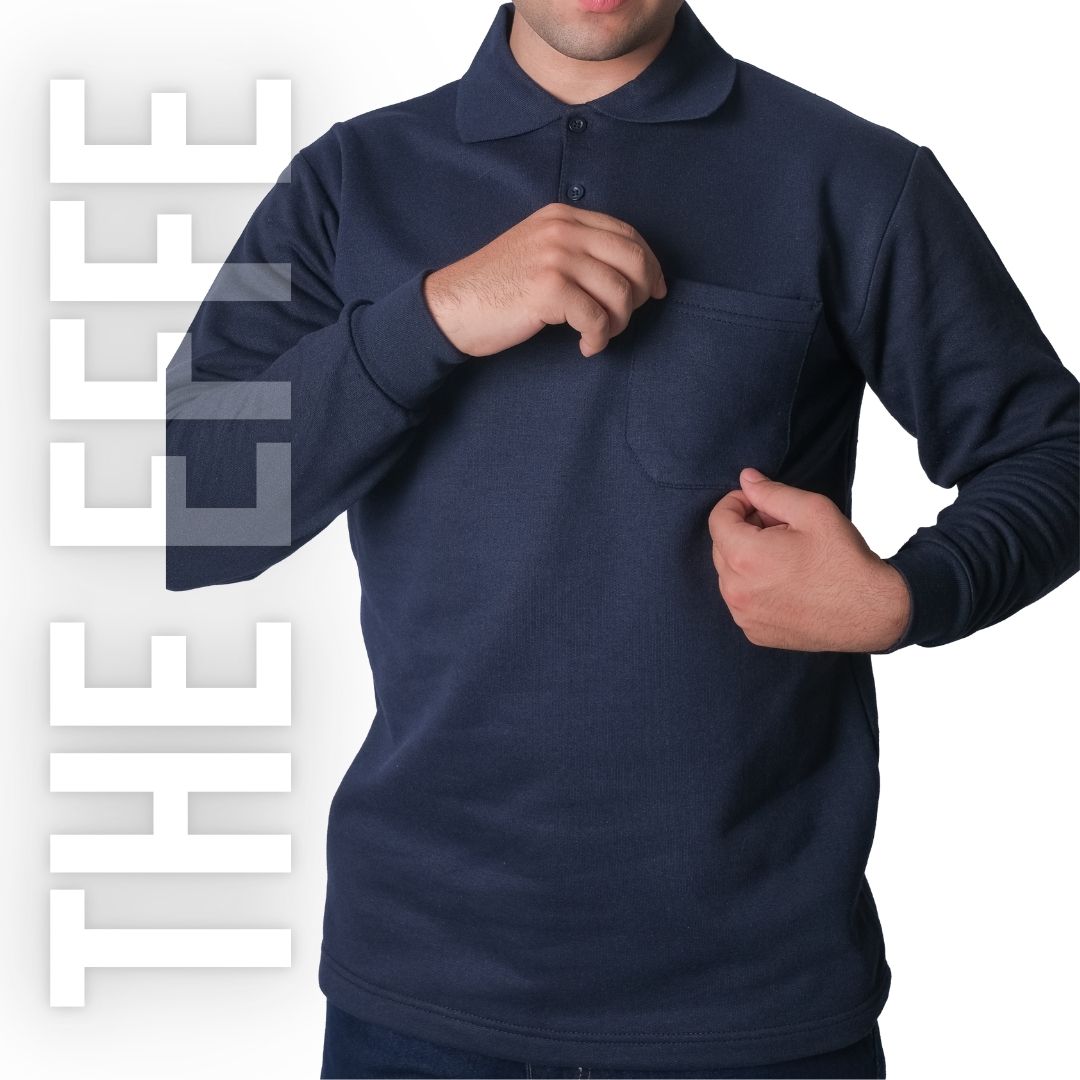 Polo Yaka Sweat Lacivert - Toptan İş Kıyafeti