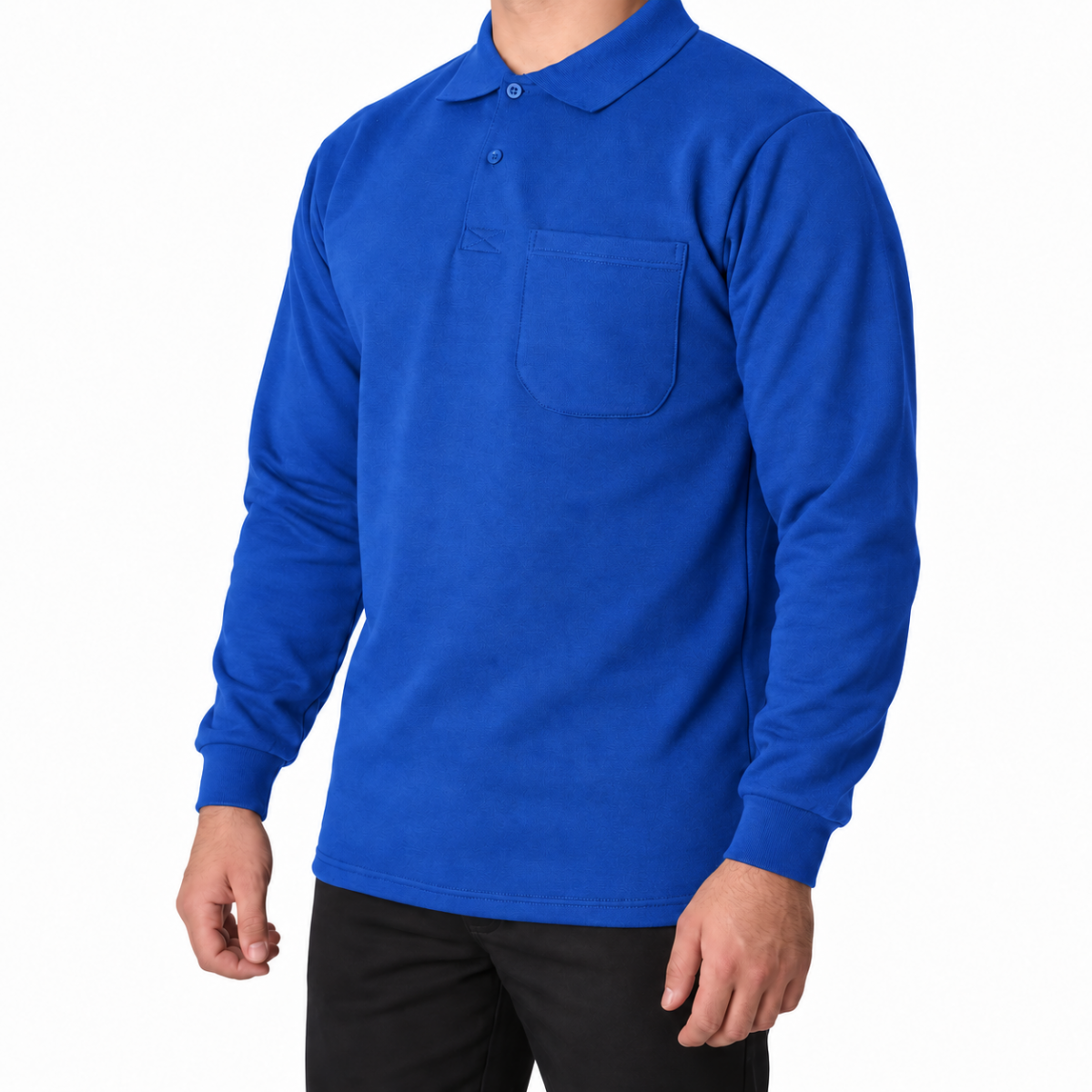 Polo Yaka Sweat Saks Mavi - İş Kıyafeti- Numune