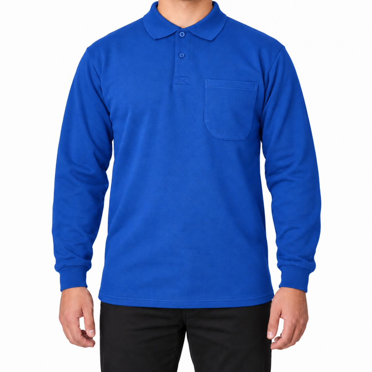 Polo Yaka Sweat Saks Mavi - Toptan İş Kıyafeti Polo Yaka Sweat Saks Mavi - Toptan İş Kıyafeti