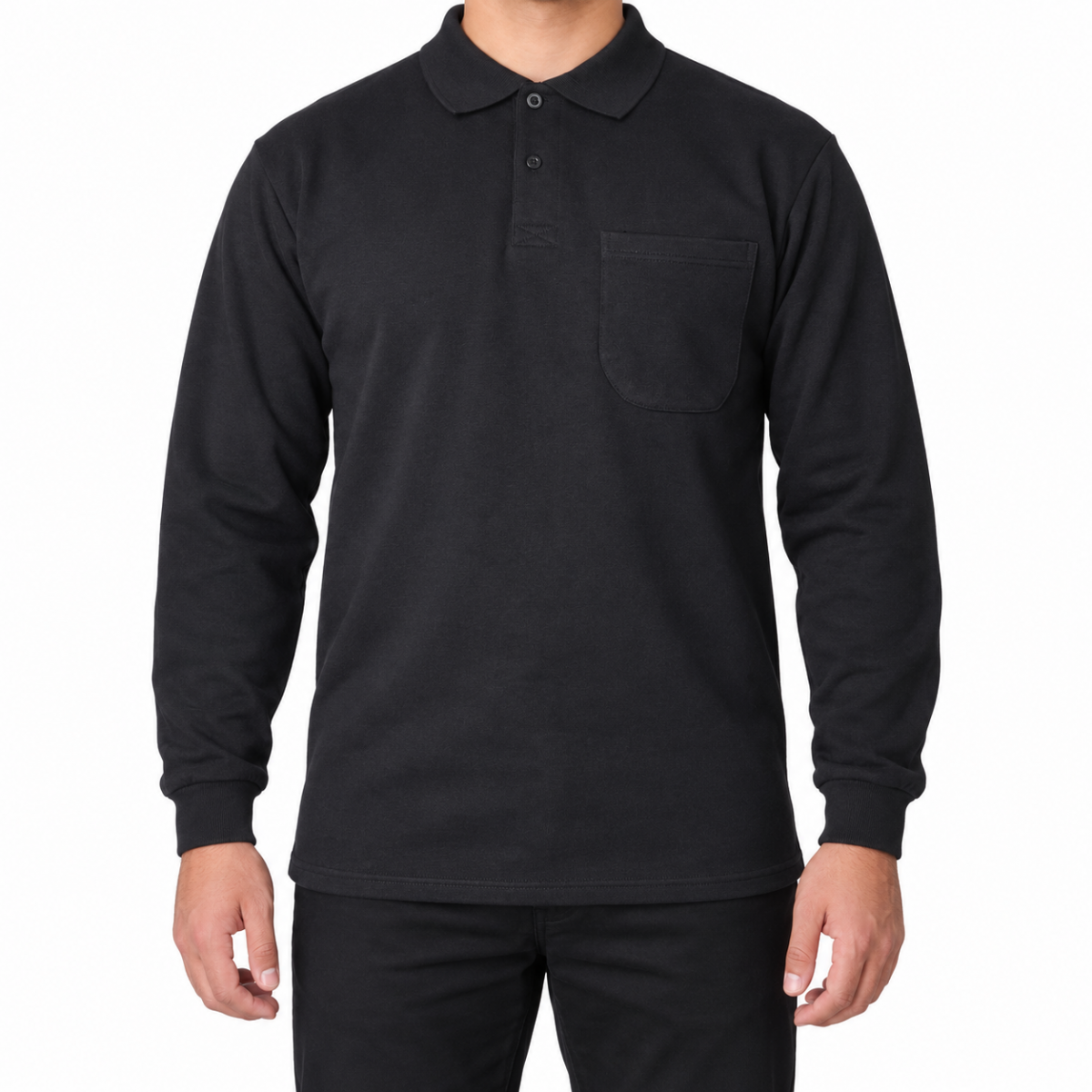 Polo Yaka Sweat Siyah - Toptan İş Kıyafeti Polo Yaka Sweat Siyah - Toptan İş Kıyafeti
