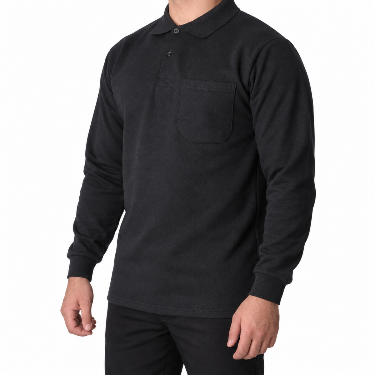 Polo Yaka Sweat Siyah - Toptan İş Kıyafeti