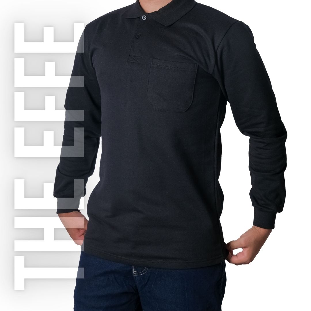 Polo Yaka Sweat Siyah - Toptan İş Kıyafeti