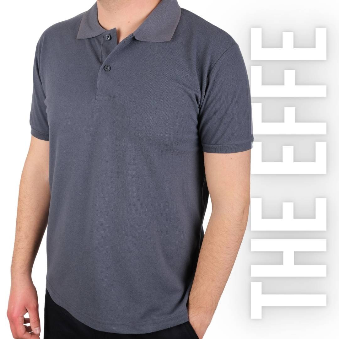 Polo Yaka T-shirt Antresit Gri - Toptan Premium- Numune