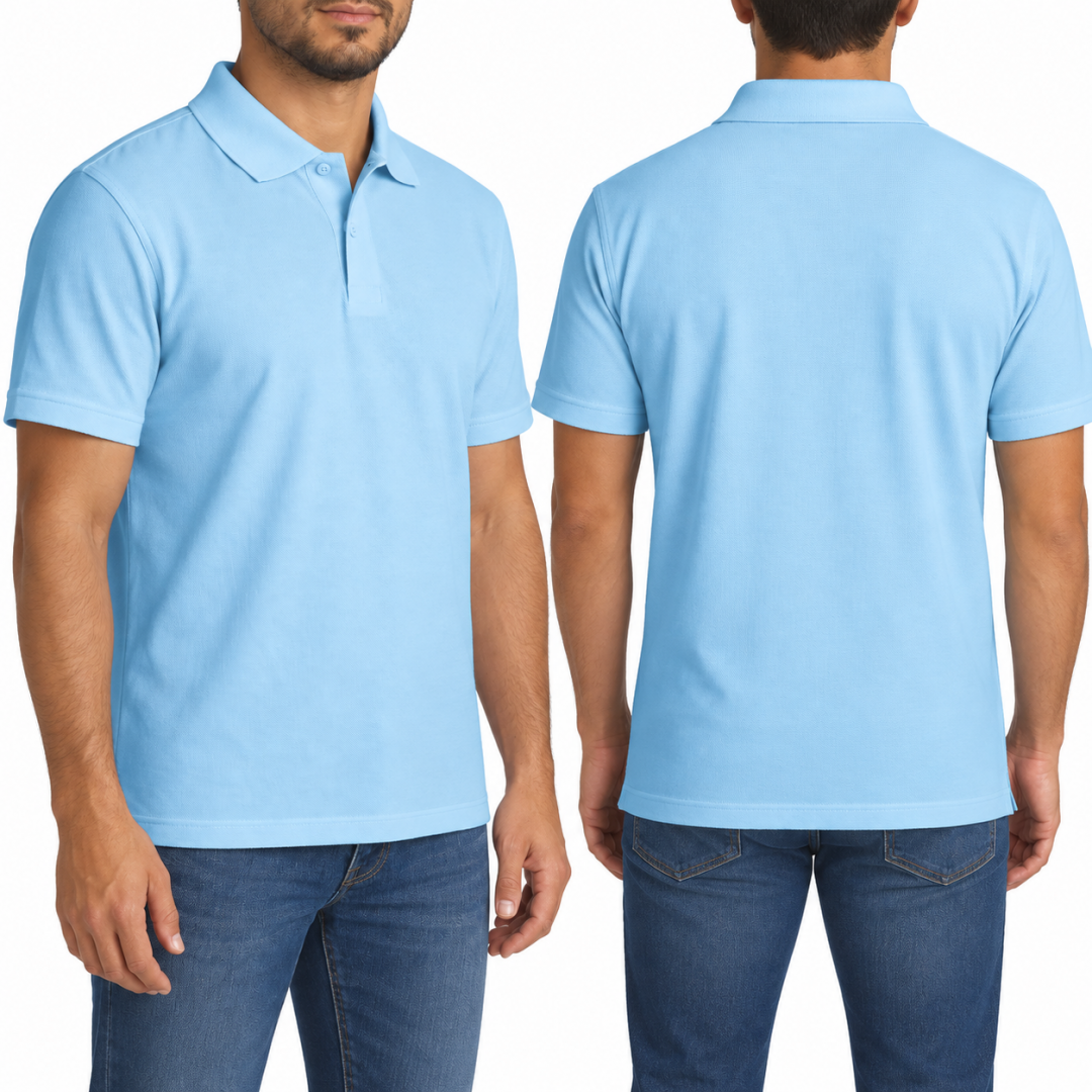 Polo Yaka T-shirt Bebe Mavisi - Basic (Promosyon)- Numune