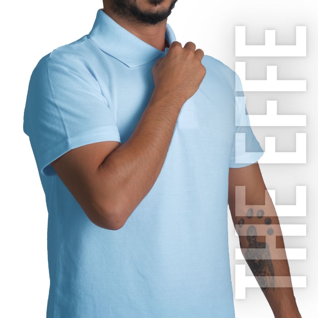 Polo Yaka T-shirt Bebe Mavisi - Basic (Promosyon)- Numune