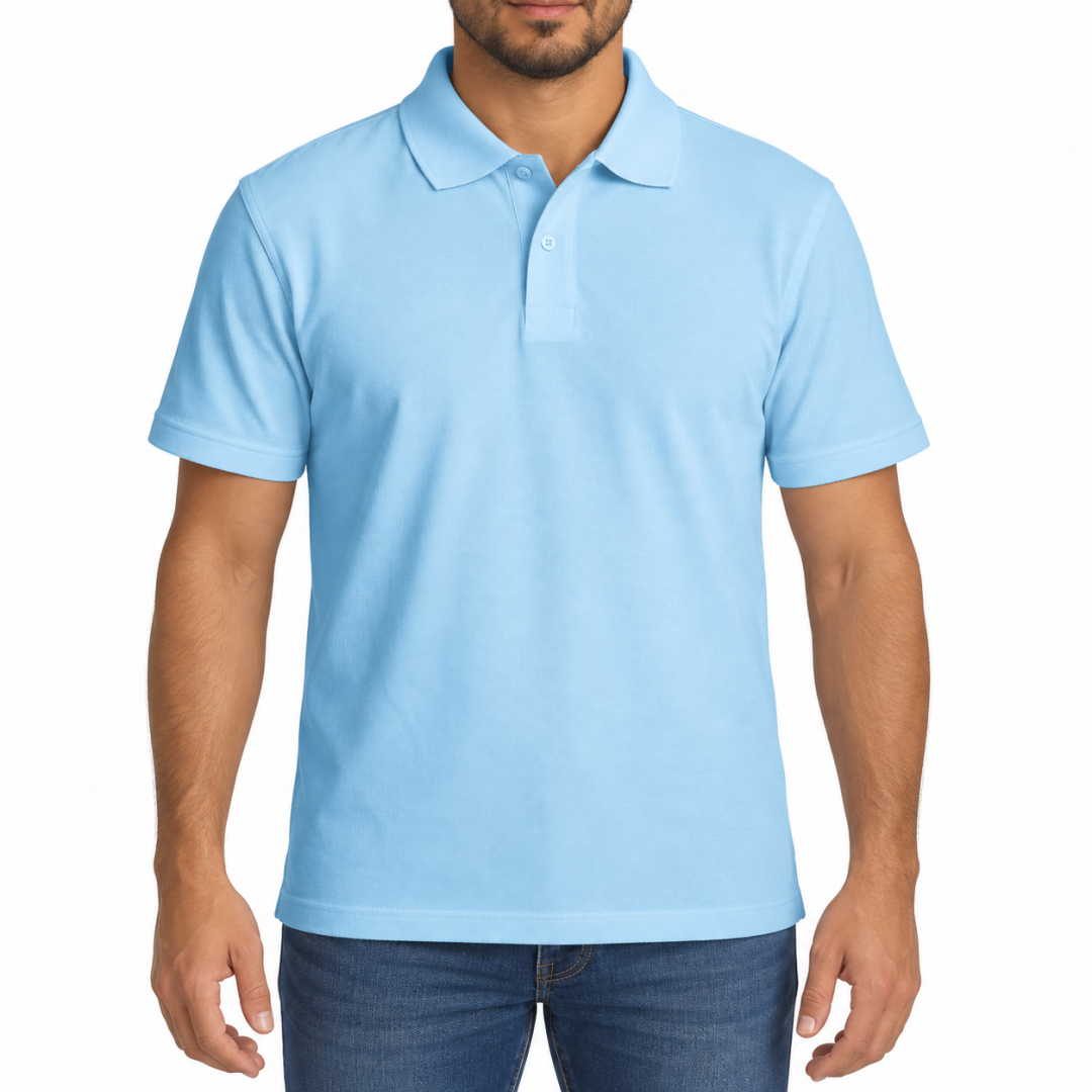 Polo Yaka T-shirt Bebe Mavisi - Toptan Basic (Promosyon)