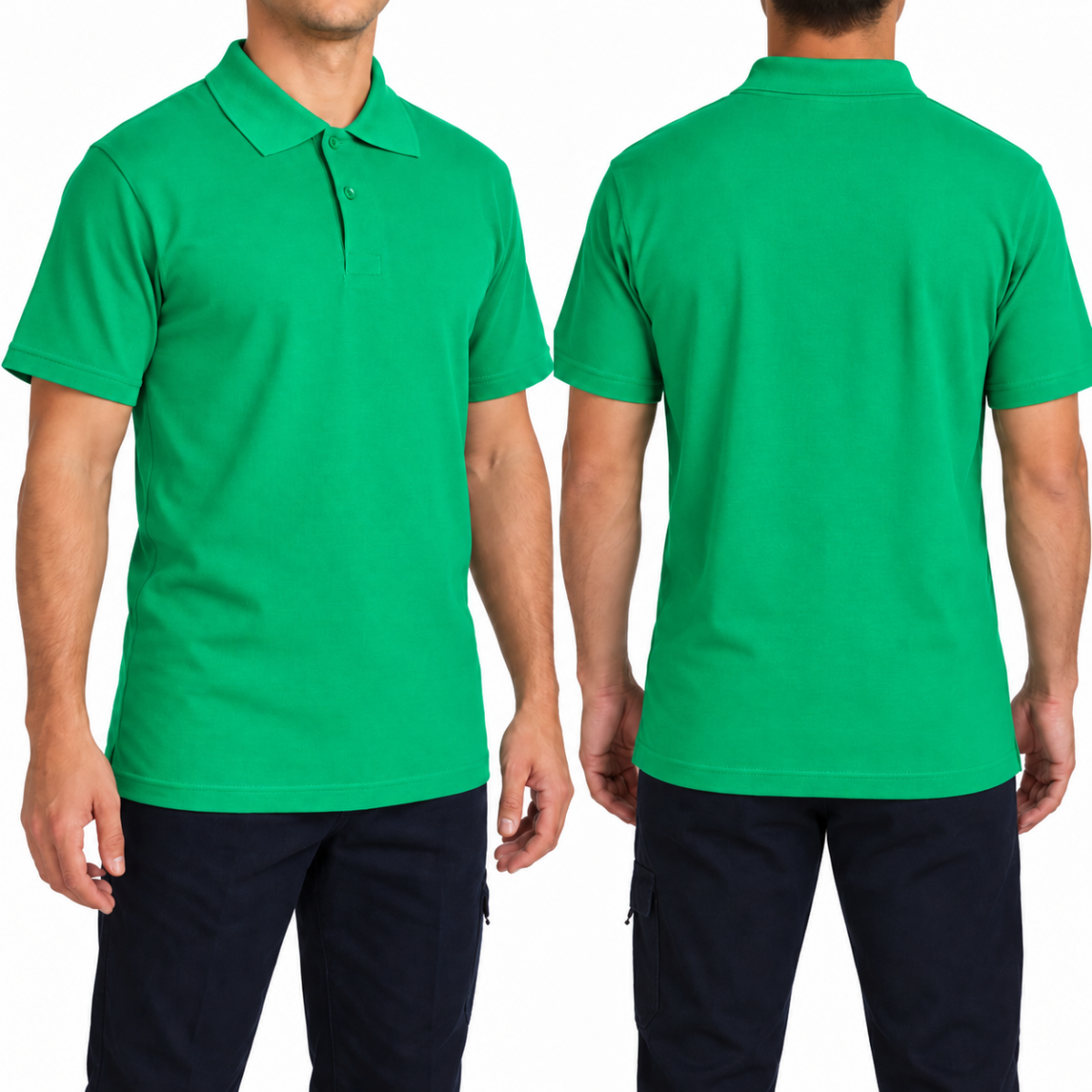 Polo Yaka T-shirt Benetton Yeşil - Basic (Promosyon)- Numune