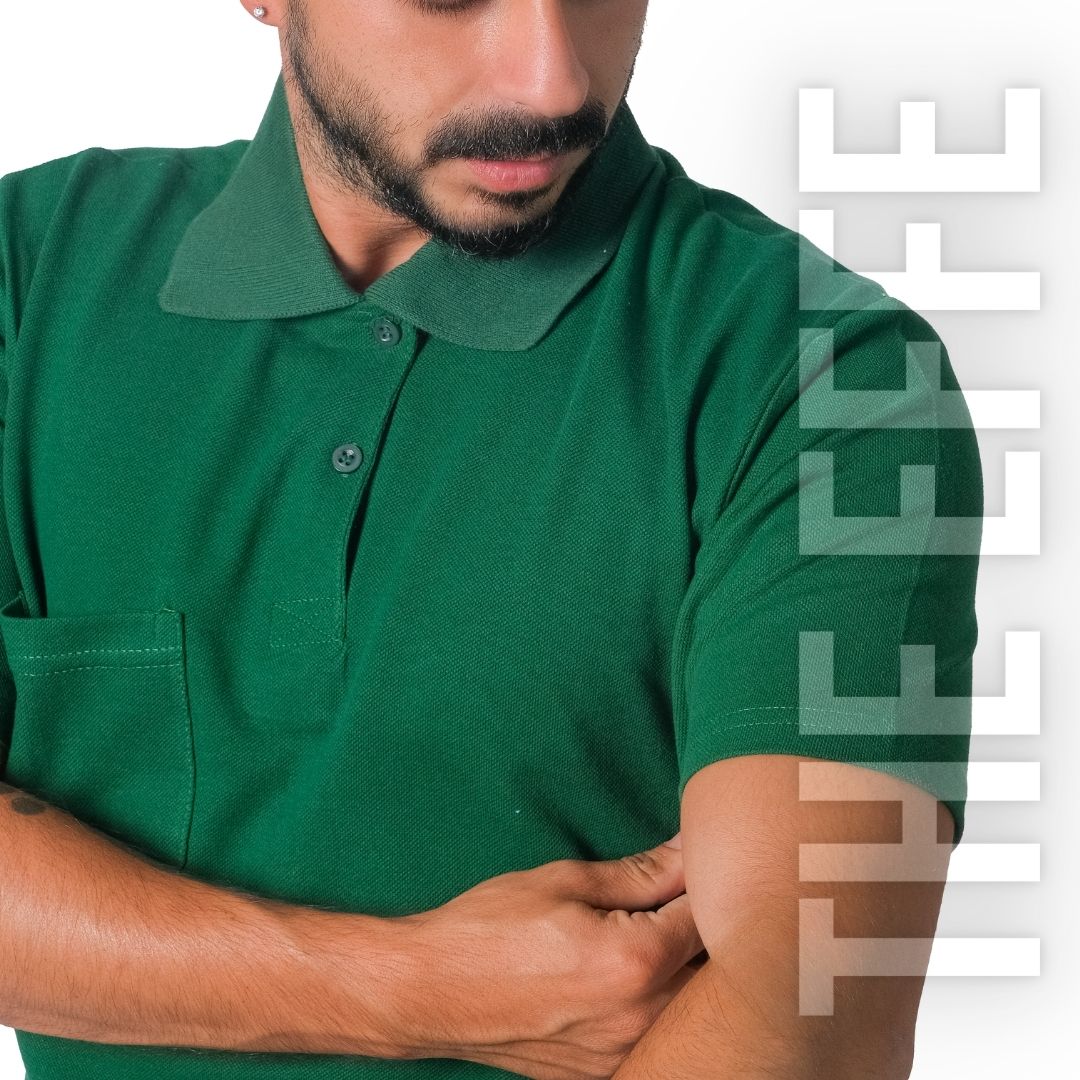 Polo Yaka T-shirt Benetton Yeşil - Basic (Promosyon)- Numune