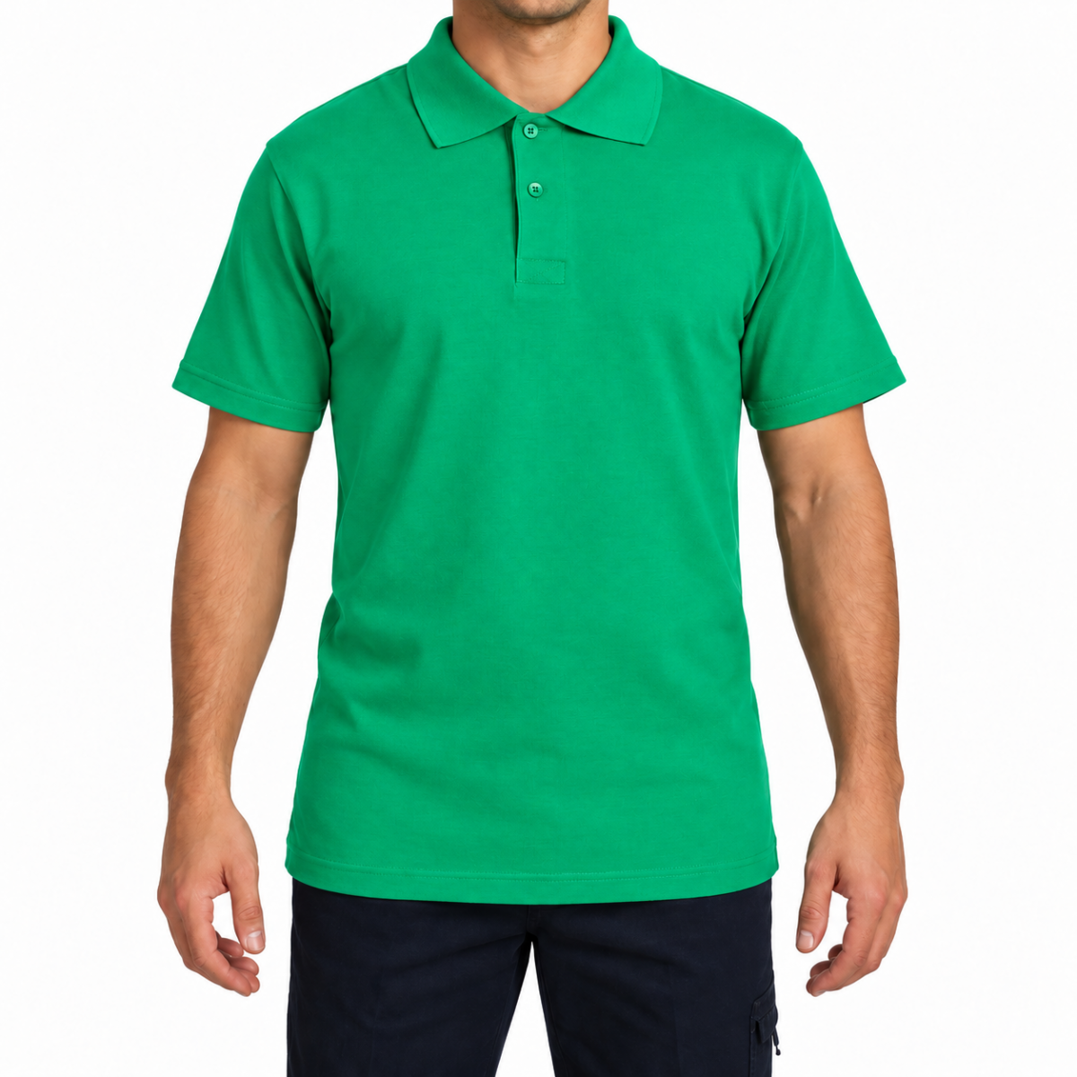 Polo Yaka T-shirt Benetton Yeşili- Toptan Basic (Promosyon)