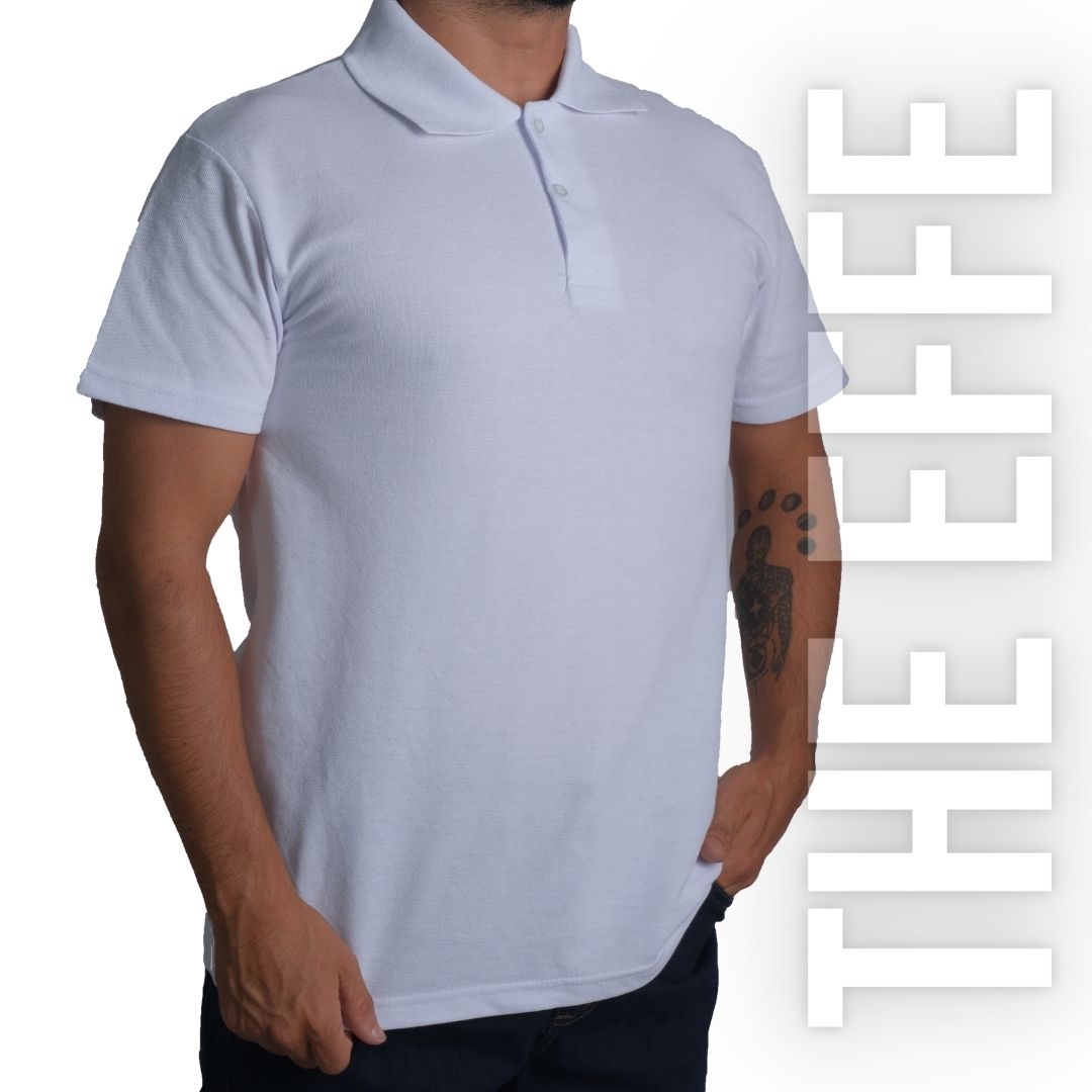 Polo Yaka T-shirt Beyaz - Basic (Promosyon)- Numune