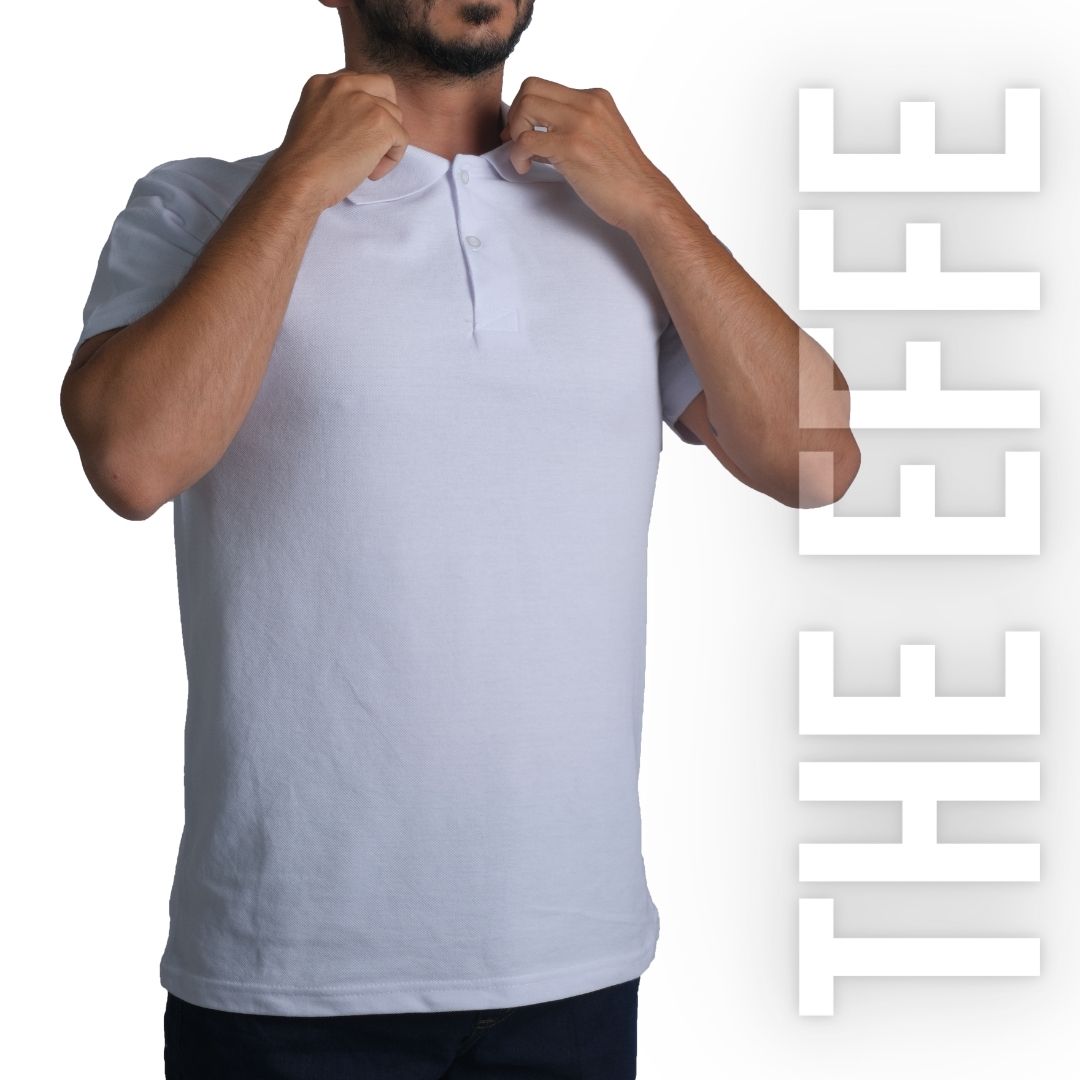 Polo Yaka T-shirt Beyaz - Basic (Promosyon)- Numune