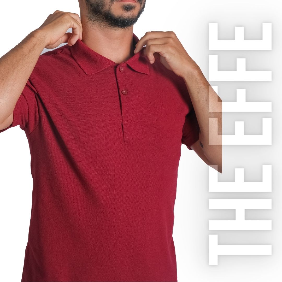 Polo Yaka T-shirt Bordo - Basic (Promosyon)- Numune