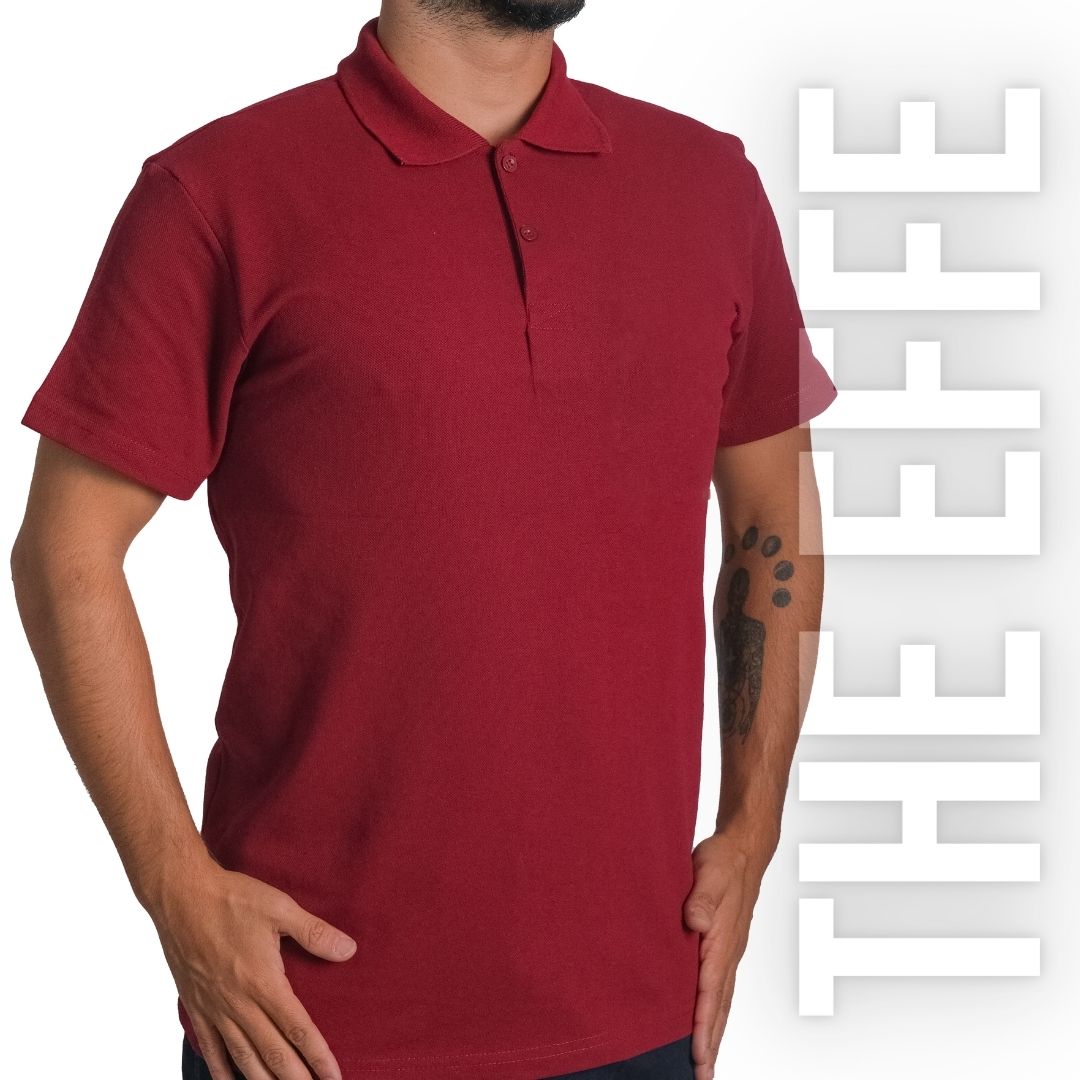 Polo Yaka T-shirt Bordo - Basic (Promosyon)- Numune