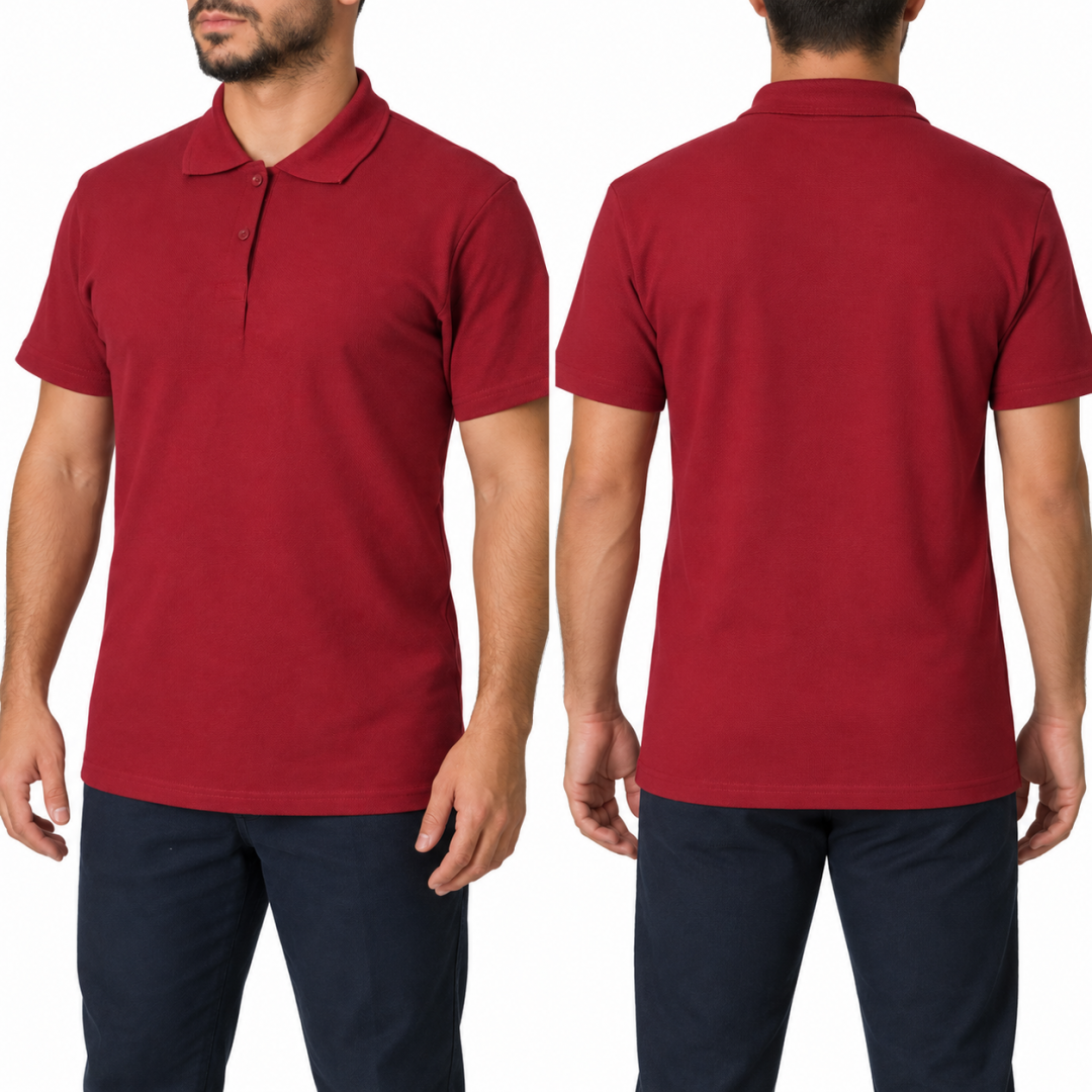 Polo Yaka T-shirt Bordo - Toptan Basic (Promosyon)