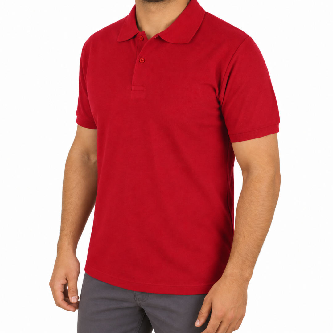 Polo Yaka T-shirt Bordo - Toptan Premium