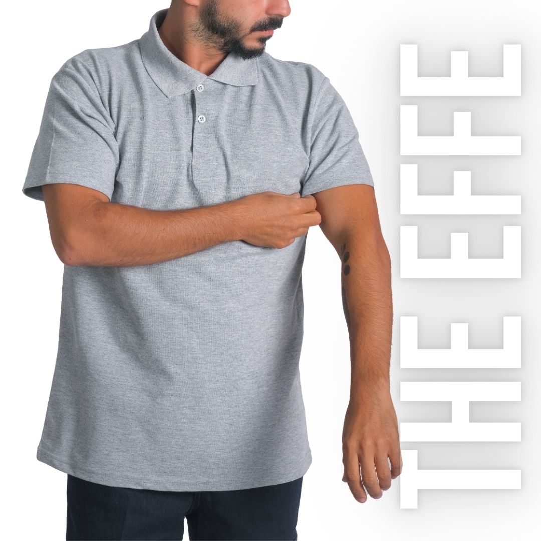 Polo Yaka T-shirt Gri - Basic (Promosyon)- Numune