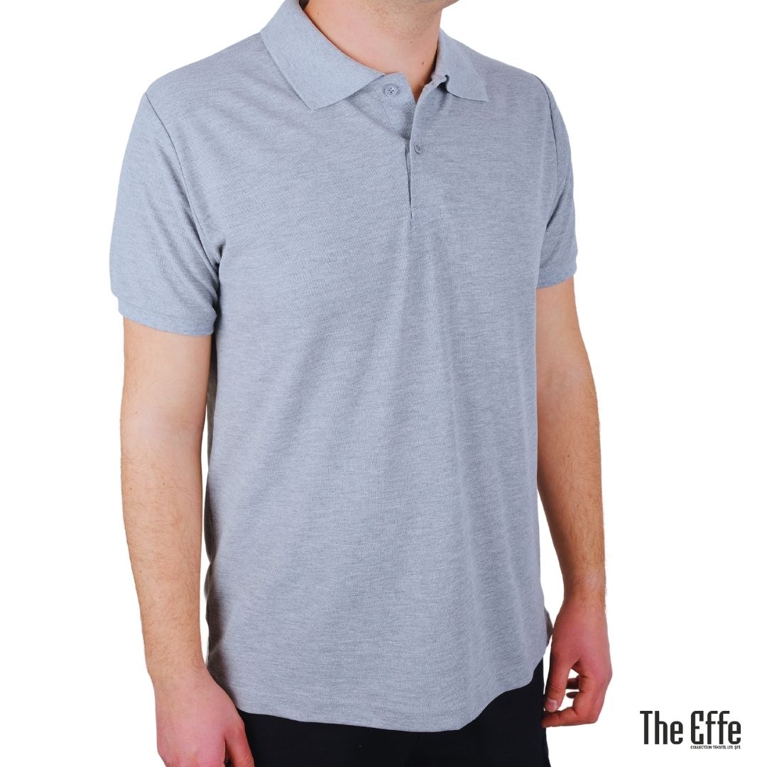 Polo Yaka T-shirt Gri - Toptan Premium Polo Yaka T-shirt Gri - Toptan Premium