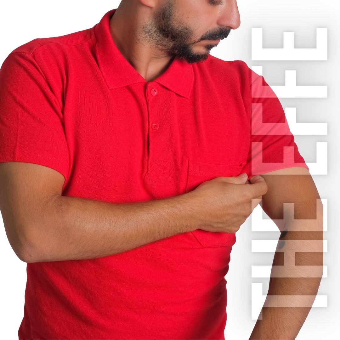 Polo Yaka T-shirt Kırmızı - Basic (Promosyon)- Numune
