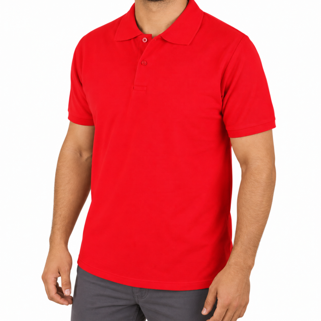 Polo Yaka T-shirt Kırmızı - Premium- Numune