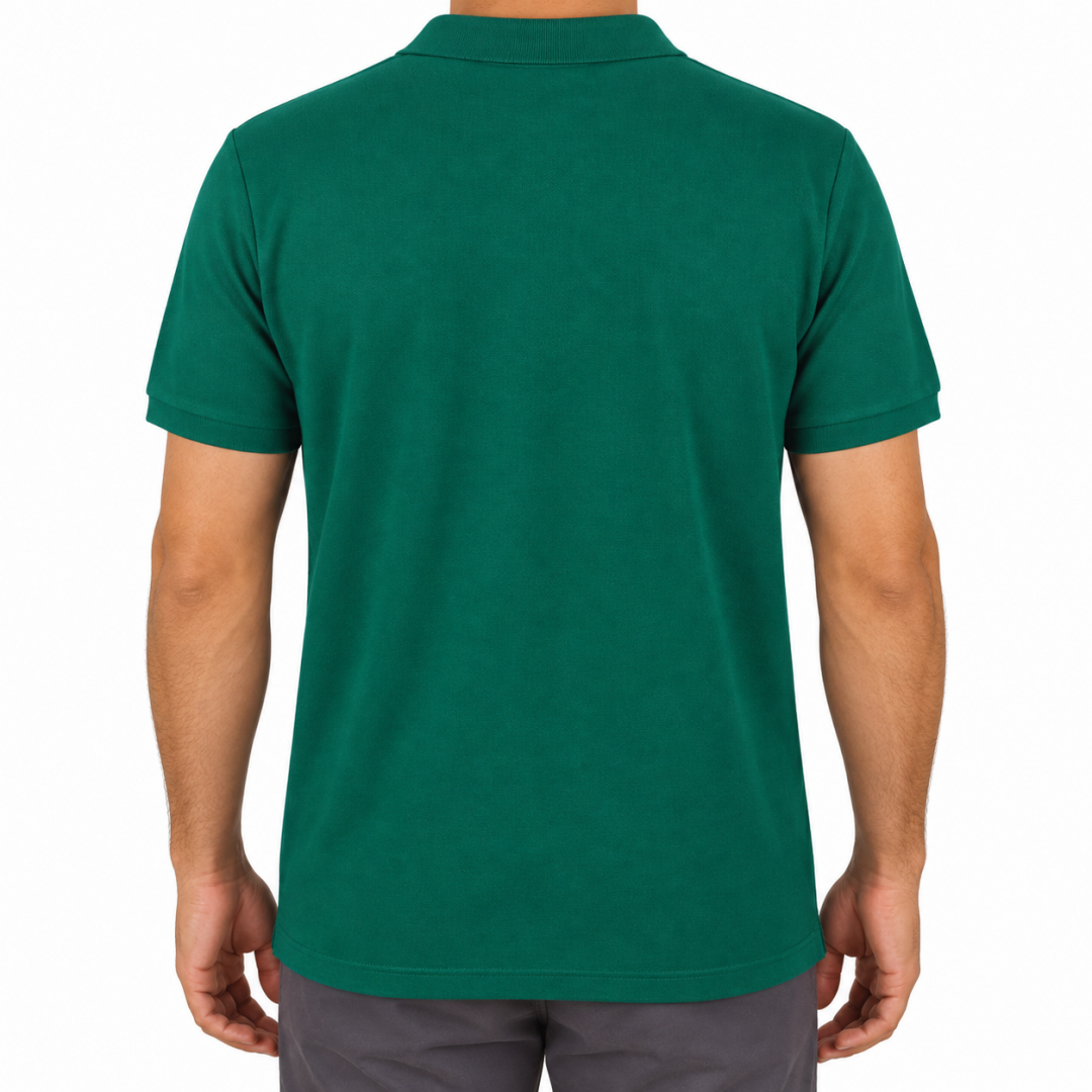 Polo Yaka T-shirt Koyu Yeşil - Toptan Premium- Numune