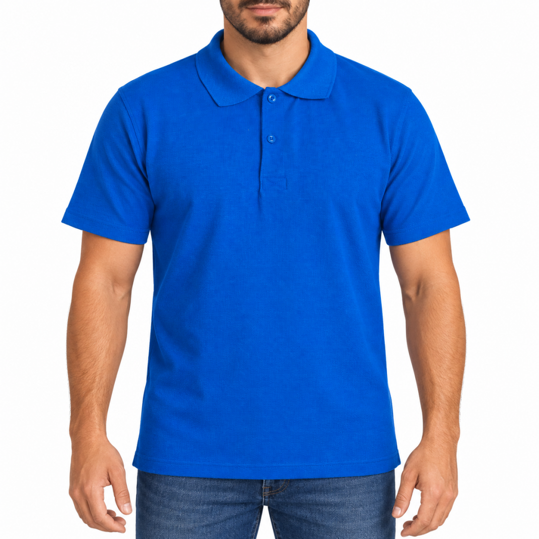 Polo Yaka T-shirt Saks Mavi - Basic (Promosyon)- Numune