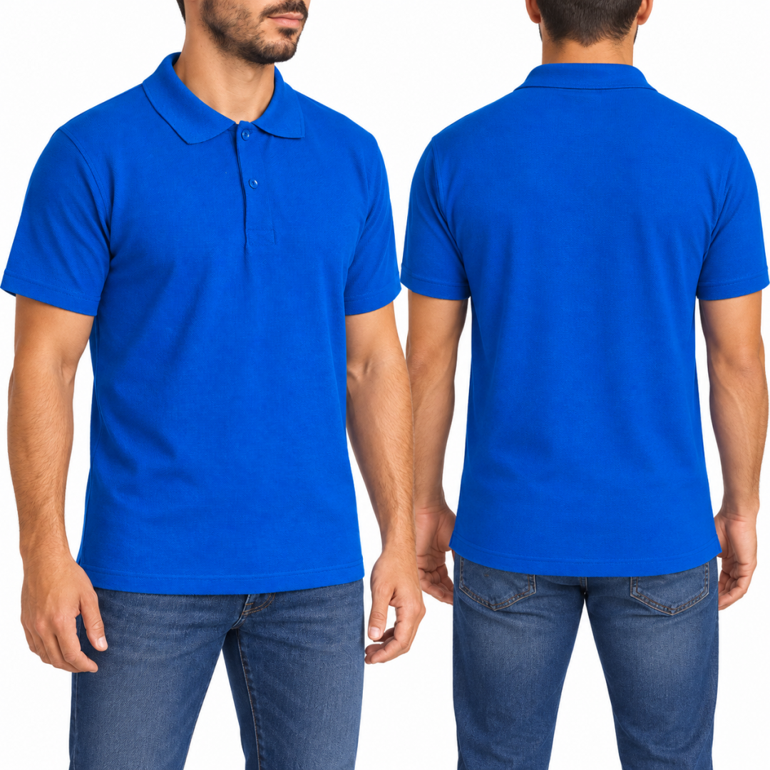 Polo Yaka T-shirt Saks Mavi - Basic (Promosyon)- Numune