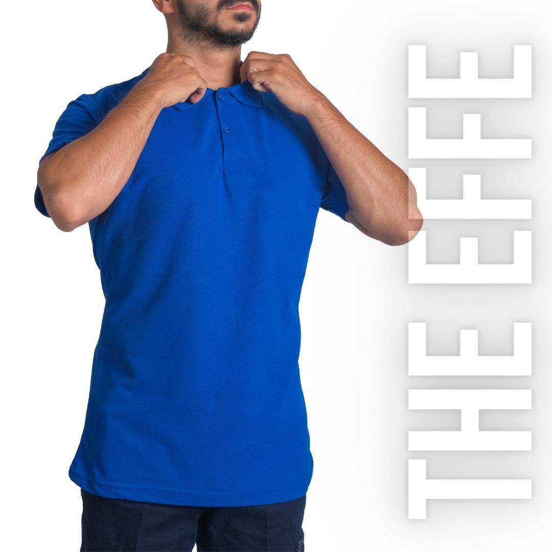 Polo Yaka T-shirt Saks Mavi - Basic (Promosyon)- Numune