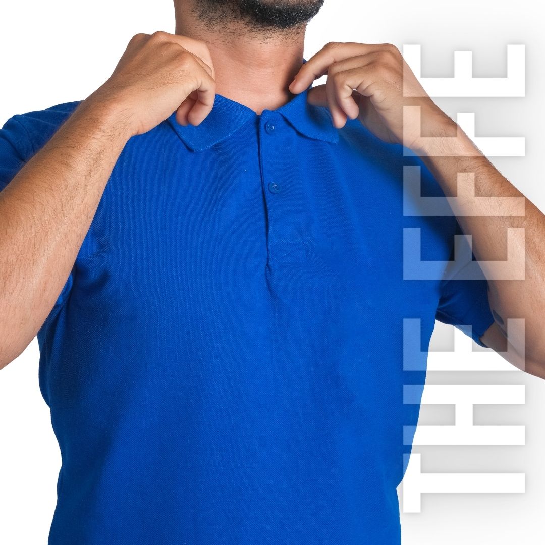 Polo Yaka T-shirt Saks Mavi - Basic (Promosyon)- Numune