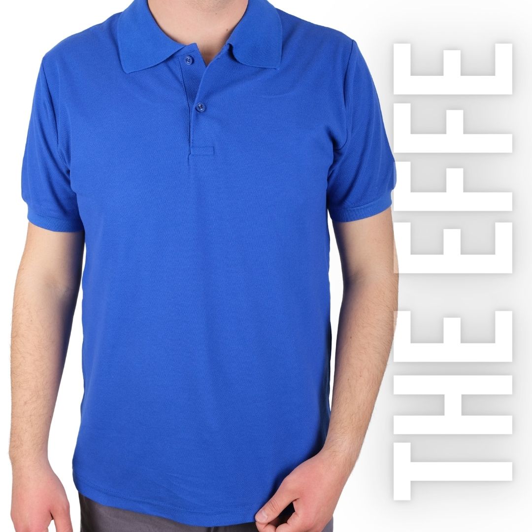 Polo Yaka T-shirt Saks Mavi - Toptan Premium- Numune