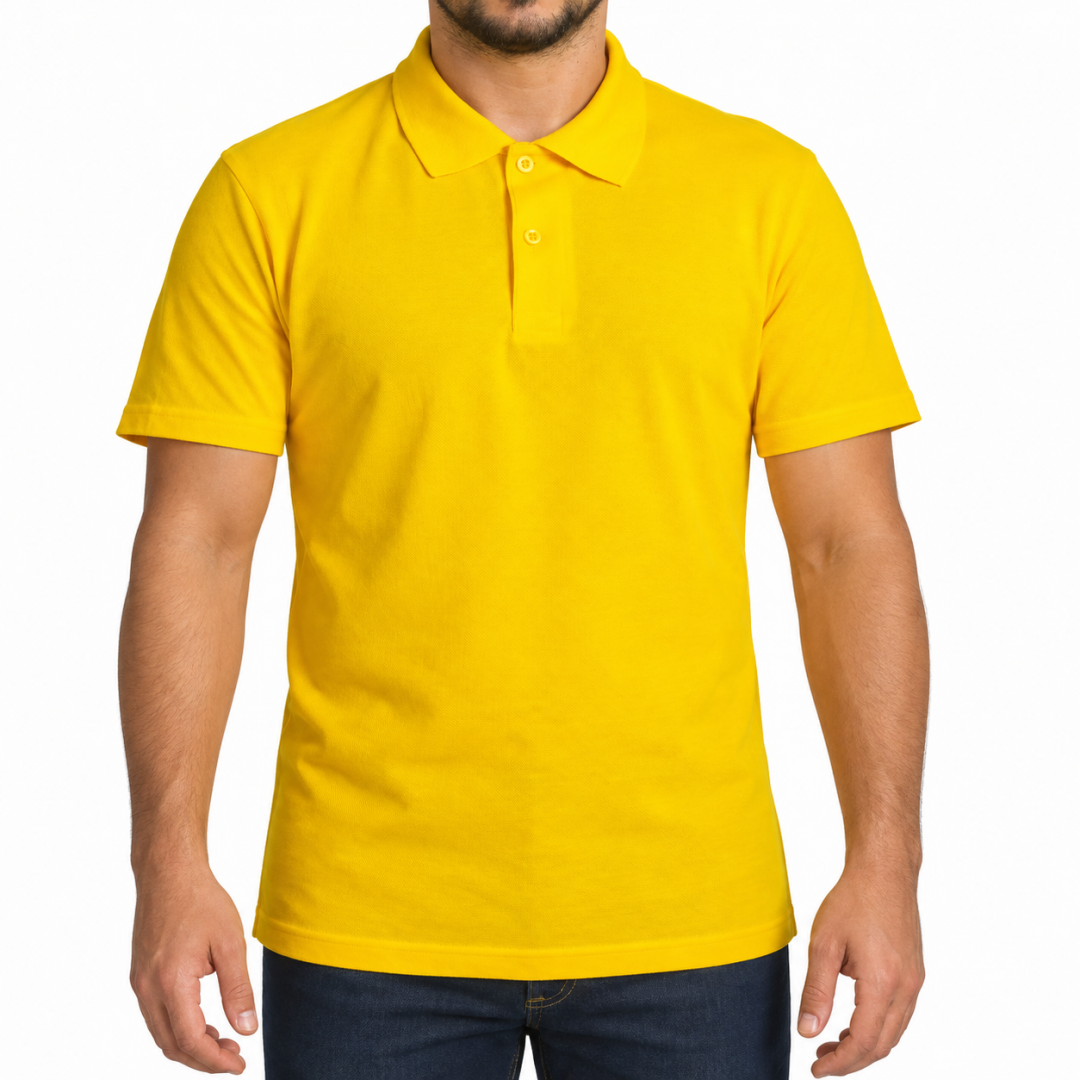 Polo Yaka T-shirt Sarı - Basic (Promosyon)- Numune