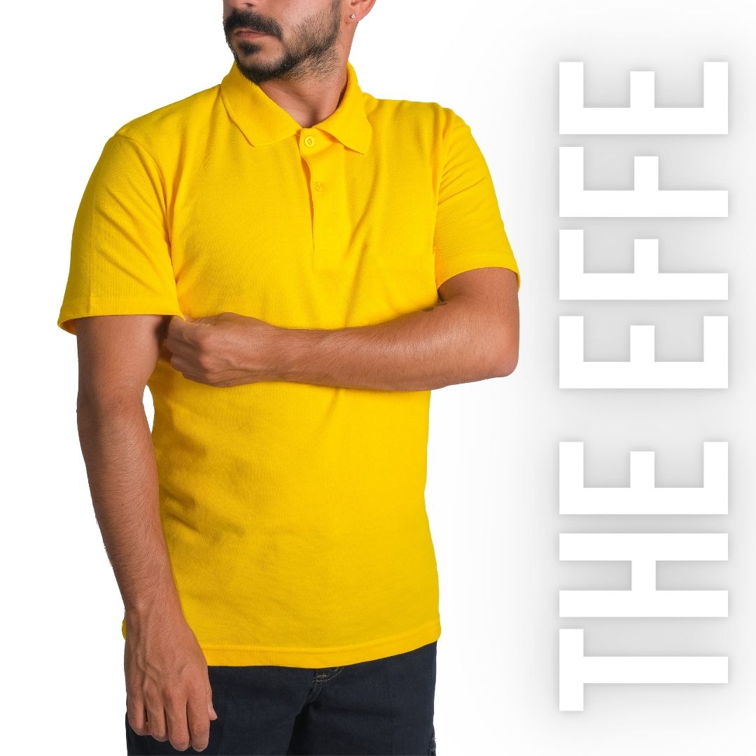 Polo Yaka T-shirt Sarı - Toptan Basic (Promosyon)