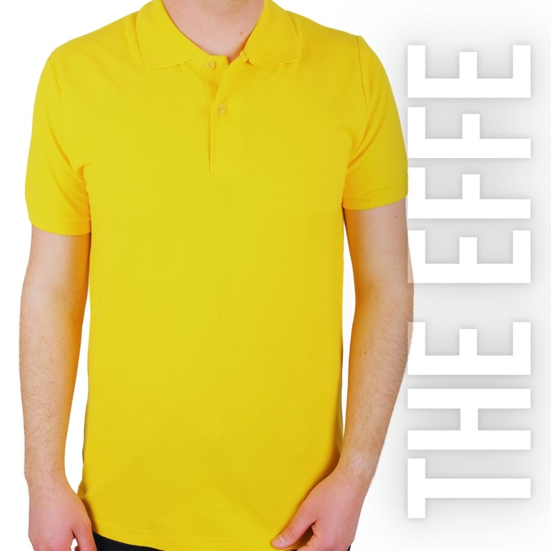Polo Yaka T-shirt Sarı - Toptan Premium- Numune