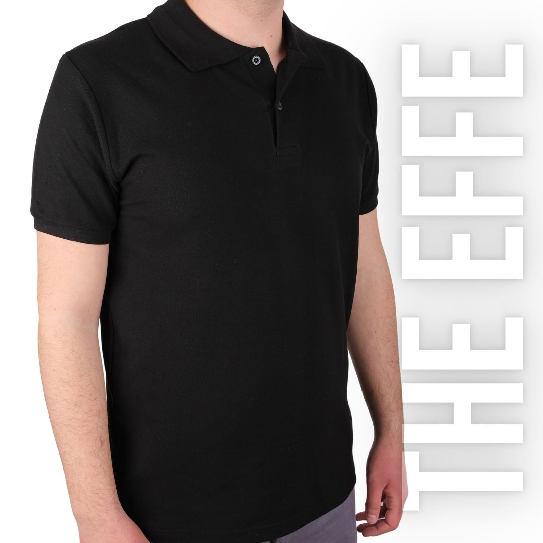 Polo Yaka T-shirt Siyah - Premium- Numune
