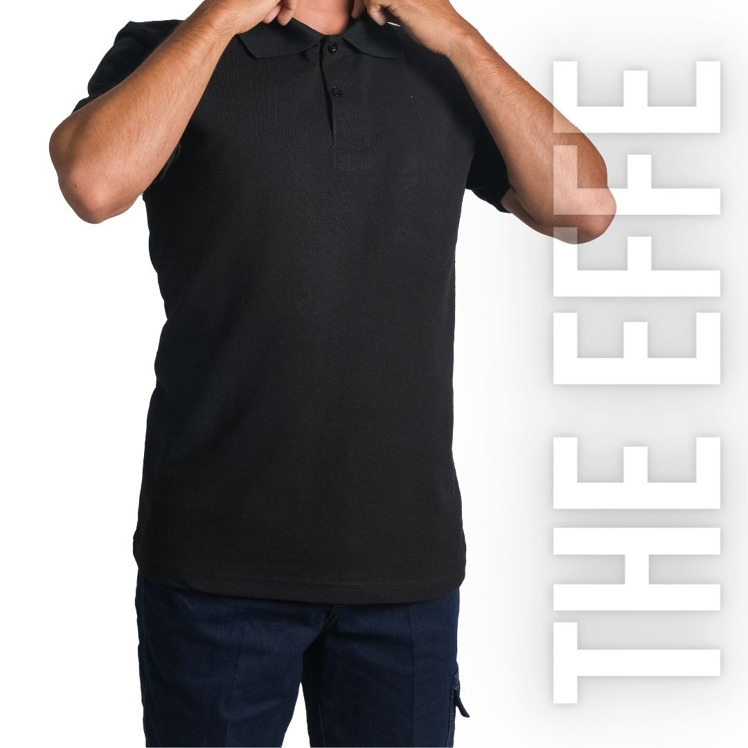 Polo Yaka T-shirt Siyah - Toptan Basic (Promosyon)