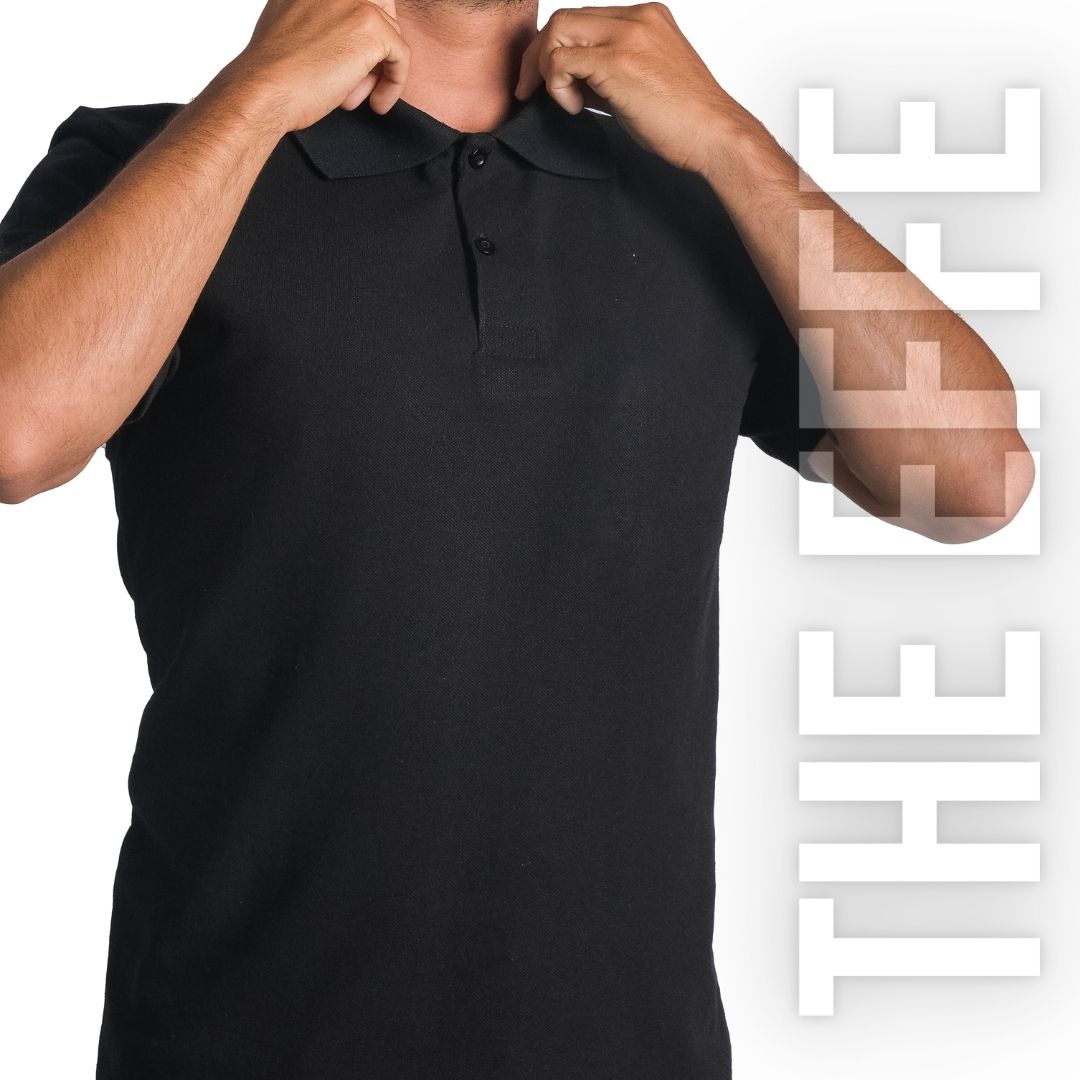 Polo Yaka T-shirt Siyah - Toptan Basic (Promosyon)