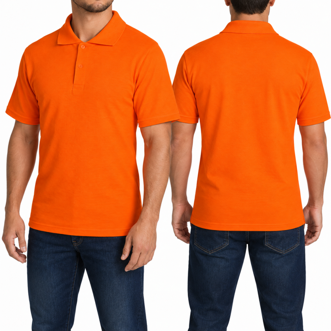 Polo Yaka T-shirt Turuncu - Basic (Promosyon)- Numune