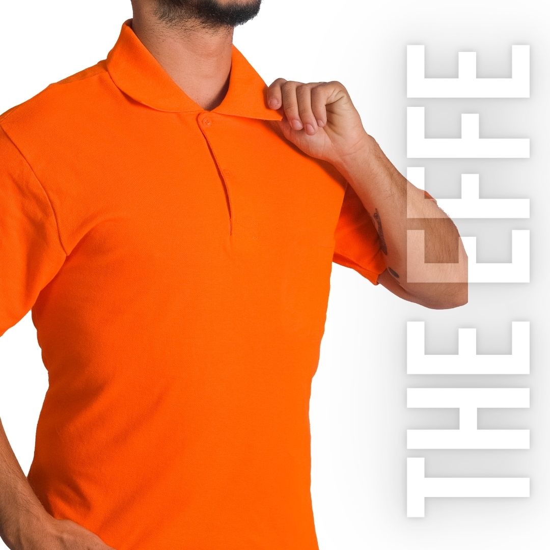 Polo Yaka T-shirt Turuncu - Basic (Promosyon)- Numune