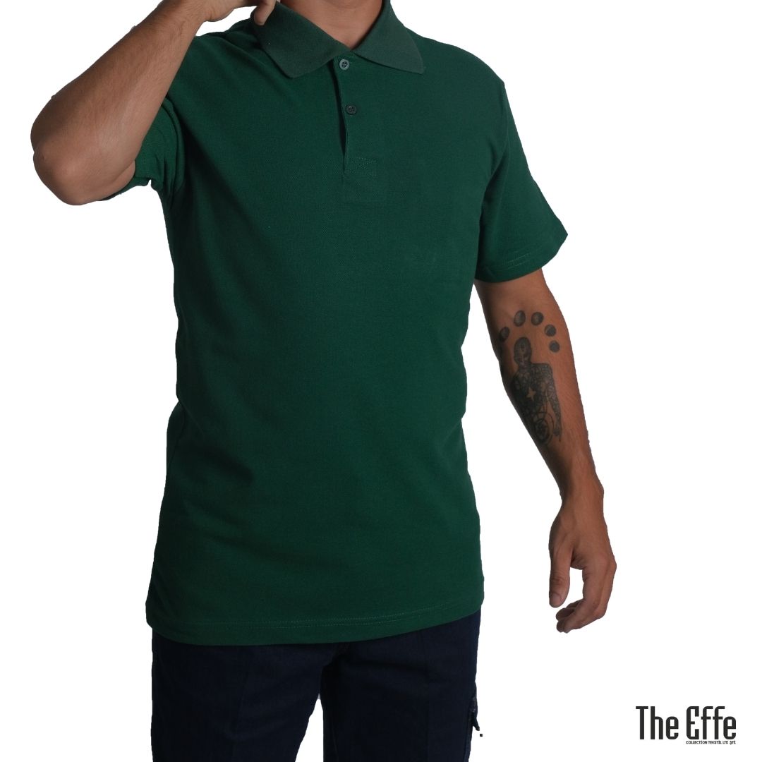 Polo Yaka T-shirt Yeşil - Basic (Promosyon)- Numune