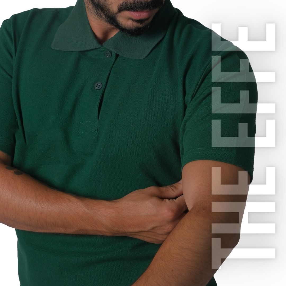 Polo Yaka T-shirt Yeşil - Basic (Promosyon)- Numune