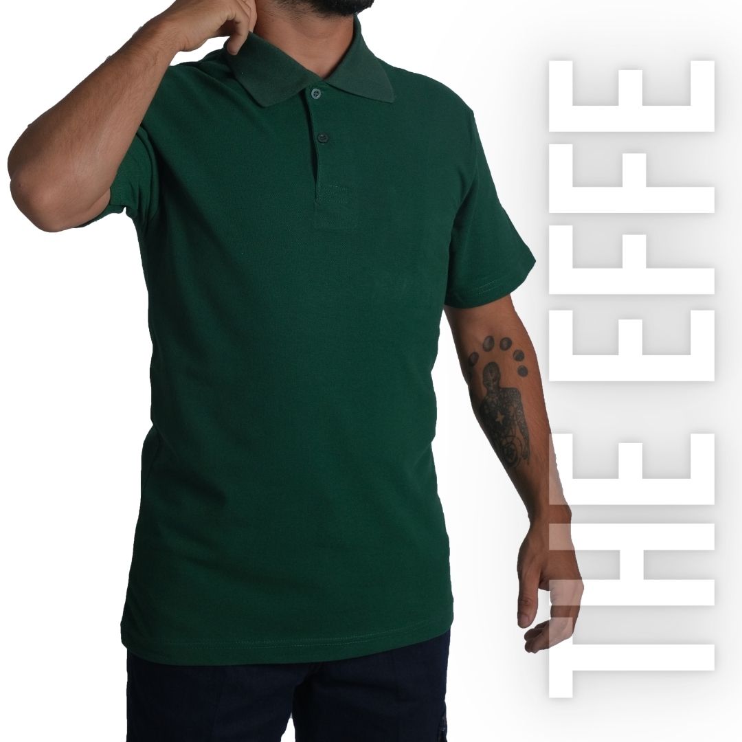 Polo Yaka T-shirt Yeşil - Basic (Promosyon)- Numune