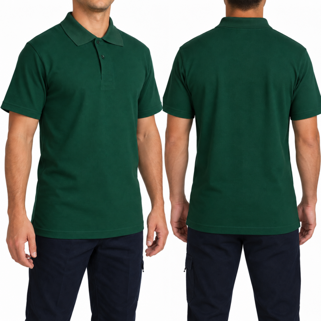 Polo Yaka T-shirt Yeşil - Toptan Basic (Promosyon)