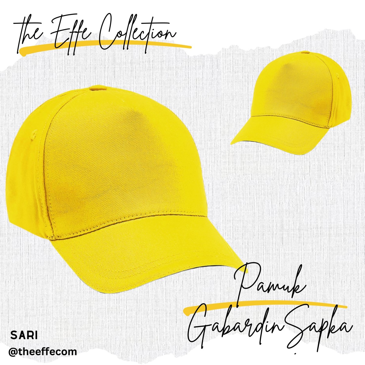 Şapka Gabardin  Sarı - Toptan Basic (Promosyon)